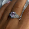 925 Sterling Silver Morganite & Beryl Ring Size 8