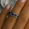 925 Sterling Silver Amethyst & Marcasite Ring Size 6