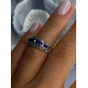 925 Sterling Silver Amethyst & Marcasite Ring Size 6