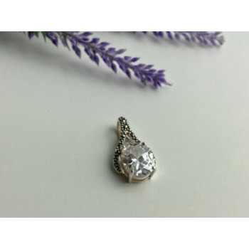 925 Sterling Silver CZ & Marcasites Pendant