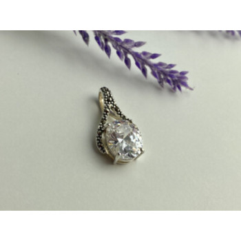 925 Sterling Silver CZ & Marcasites Pendant