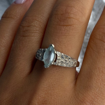 Kabana 925 Sterling Silver Blue Topaz Ring Size 9