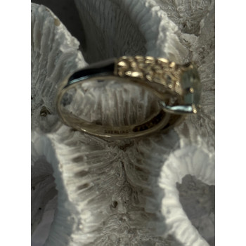 Kabana 925 Sterling Silver Blue Topaz Ring Size 9