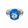 925 Sterling Silver Aquamarine & Iolite Ring Size 6.5