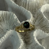 Gold Plated Green CZ Ring Size 9