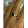 Gold Plated Green CZ Ring Size 9