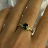 Gold Plated Green CZ Ring Size 9