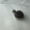 925 Sterling Silver White & Black Spinel Heart Pendant
