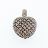 925 Sterling Silver White & Black Spinel Heart Pendant