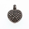 925 Sterling Silver White & Black Spinel Heart Pendant
