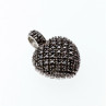 925 Sterling Silver White & Black Spinel Heart Pendant