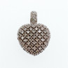 925 Sterling Silver White & Black Spinel Heart Pendant