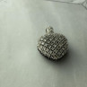 925 Sterling Silver White & Black Spinel Heart Pendant