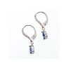 925 Sterling Silver Sapphire & CZ Earrings