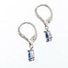 925 Sterling Silver Sapphire & CZ Earrings