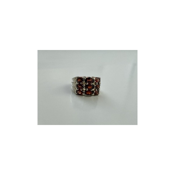 925 Sterling Silver Almandine Ring Size 8