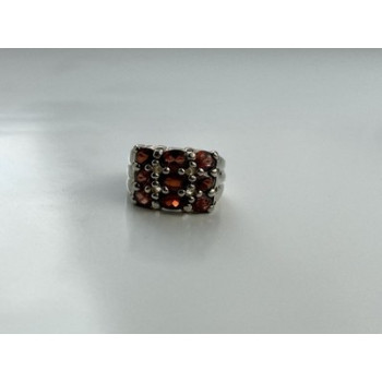 925 Sterling Silver Almandine Ring Size 8