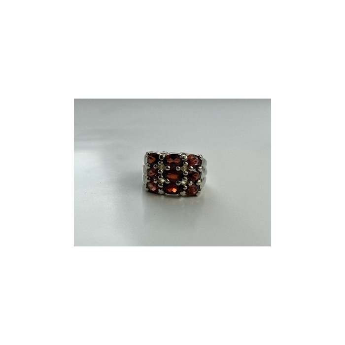 925 Sterling Silver Almandine Ring Size 8