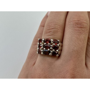 925 Sterling Silver Almandine Ring Size 8