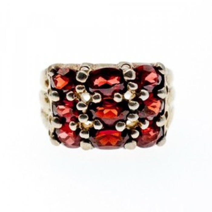 925 Sterling Silver Almandine Ring Size 8