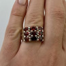 925 Sterling Silver Almandine Ring Size 8