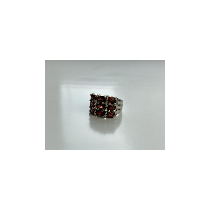 925 Sterling Silver Almandine Ring Size 8