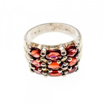 925 Sterling Silver Almandine Ring Size 8