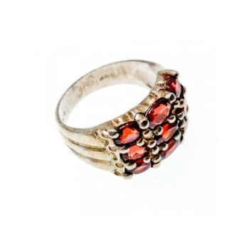 925 Sterling Silver Almandine Ring Size 8