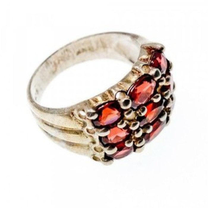 925 Sterling Silver Almandine Ring Size 8