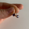 925 Sterling Silver Gold Plated Purple CZ Classic Earrings