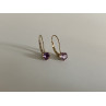925 Sterling Silver Gold Plated Purple CZ Classic Earrings