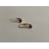 925 Sterling Silver Gold Plated Purple CZ Classic Earrings