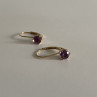 925 Sterling Silver Gold Plated Purple CZ Classic Earrings