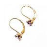 925 Sterling Silver Gold Plated Purple CZ Classic Earrings