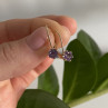 925 Sterling Silver Gold Plated Purple CZ Classic Earrings