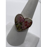 925 Sterling Silver Art Print Under Glass Cover Ring Size 8.5