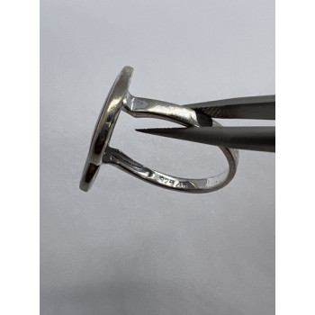 925 Sterling Silver Art Print Under Glass Cover Ring Size 8.5