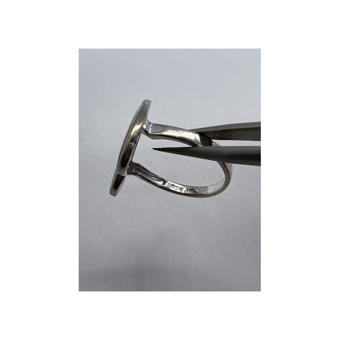 925 Sterling Silver Art Print Under Glass Cover Ring Size 8.5