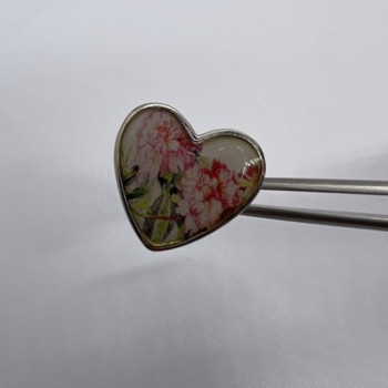 925 Sterling Silver Art Print Under Glass Cover 