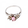 925 Sterling Silver Morganite & CZ Ring Size 6.5