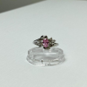 925 Sterling Silver Morganite & CZ Ring Size 6.5