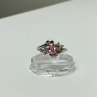 925 Sterling Silver Morganite & CZ Ring Size 6.5