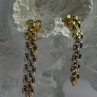 Italy Milor 925 Sterling Silver Gold Plated Earrings Length 1.40 Inch