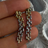 Italy Milor 925 Sterling Silver Gold Plated Earrings Length 1.40 Inch