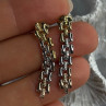 Italy Milor 925 Sterling Silver Gold Plated Earrings Length 1.40 Inch