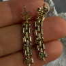 Italy Milor 925 Sterling Silver Gold Plated Earrings Length 1.40 Inch