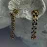 Italy Milor 925 Sterling Silver Gold Plated Earrings Length 1.40 Inch