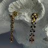 Italy Milor 925 Sterling Silver Gold Plated Earrings Length 1.40 Inch
