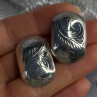 Vintage Esthetic 925 Sterling Silver Clip On Earrings Length 1.20 Inch