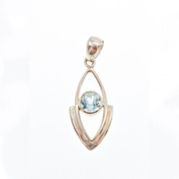 925 Sterling Silver Blue Spinel Pendant